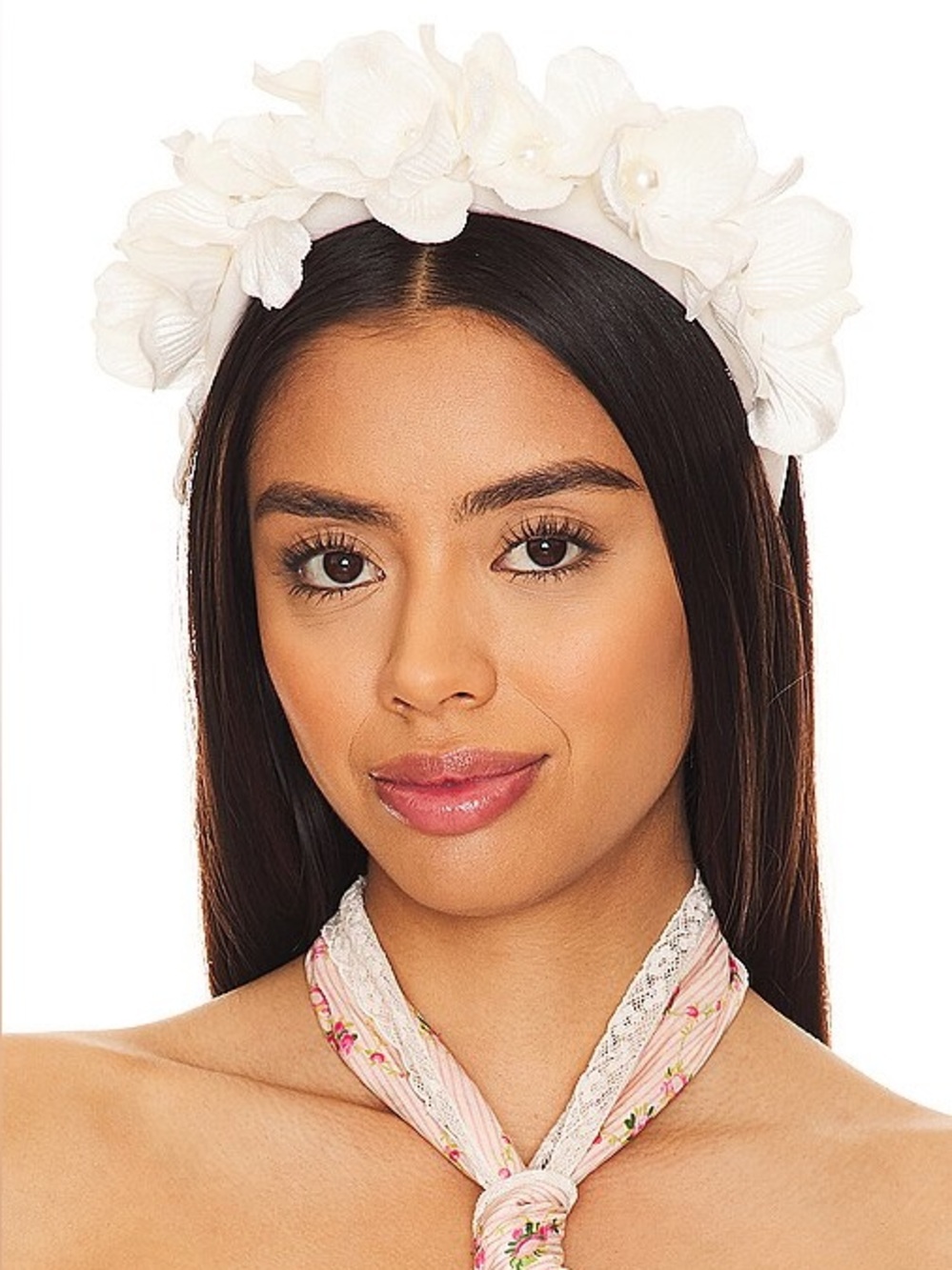 Lele Sadoughi White Floral Headband - Elegant Women's Hair Accessory